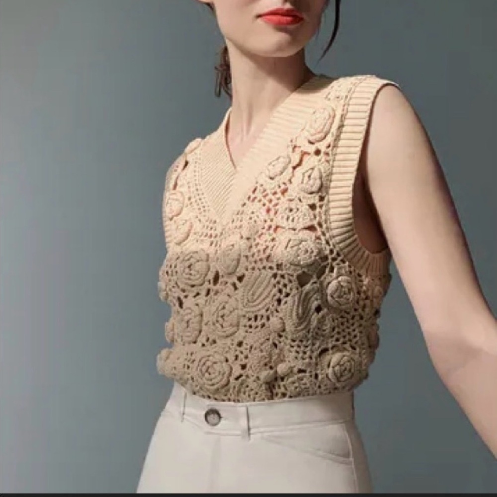 Zara tab crochet vest